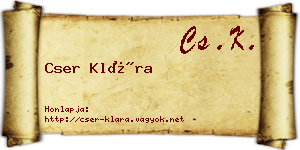 Cser Klára névjegykártya