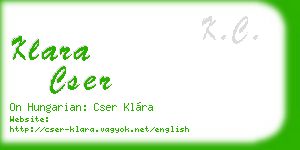 klara cser business card